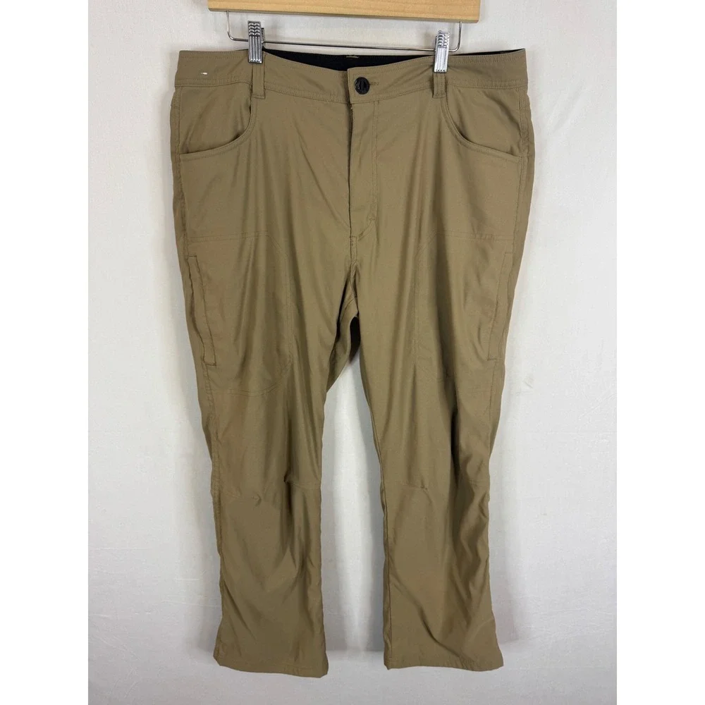 Orvis Classic Collection Fleece Lined Pants Mens 38x29 Tan Khaki Nylon Stretch